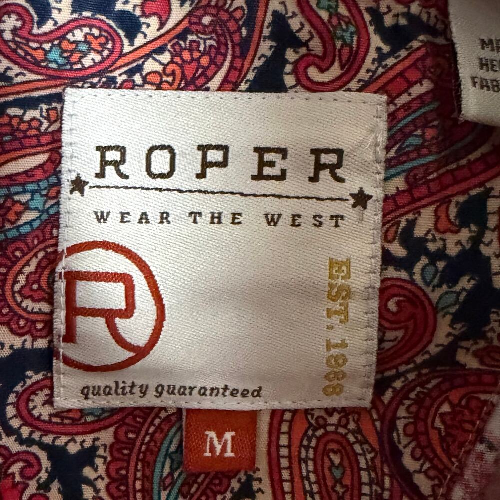 Roper Paisley pearl snap Western Shirt women’s medium salmon color - Picture 5 of 5